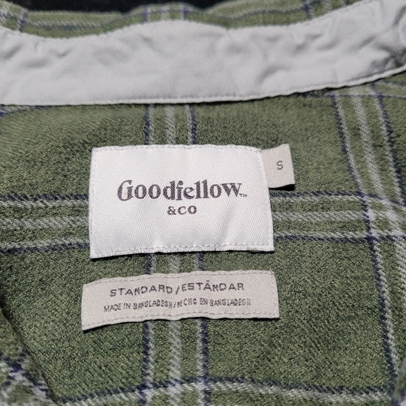 *Goodfellow & Co.* Olive Flannel Shirt - Size: Small - Picture 7 of 8